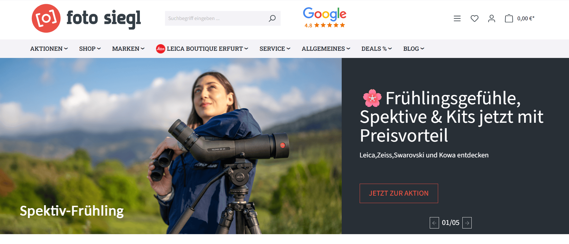 Screenshot der Foto Siegl Startseite